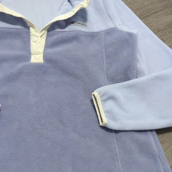 Columbia Fleece Color Block Quarter Snap Pullover Sweater - Picture 5 of 8